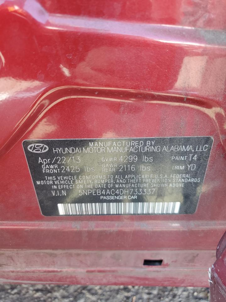 2013 Hyundai Sonata Gls VIN: 5NPEB4AC4DH733337 Lot: 81528115