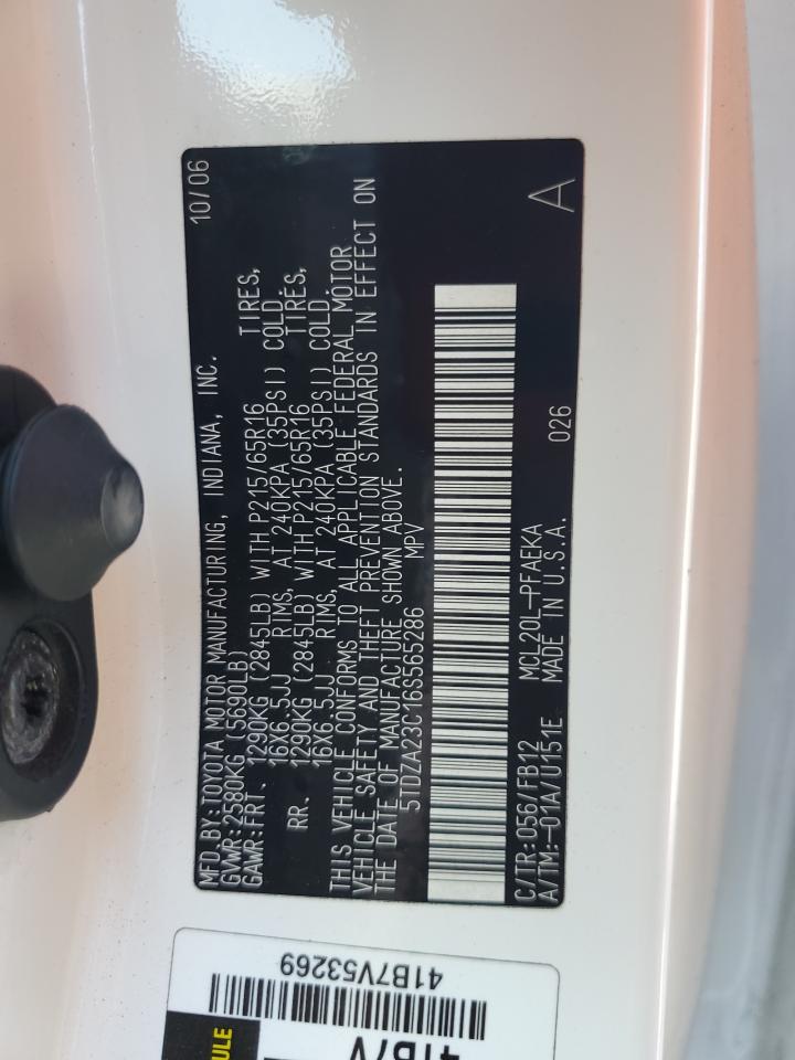 2006 Toyota Sienna Ce VIN: 5TDZA23C16S565286 Lot: 81582485