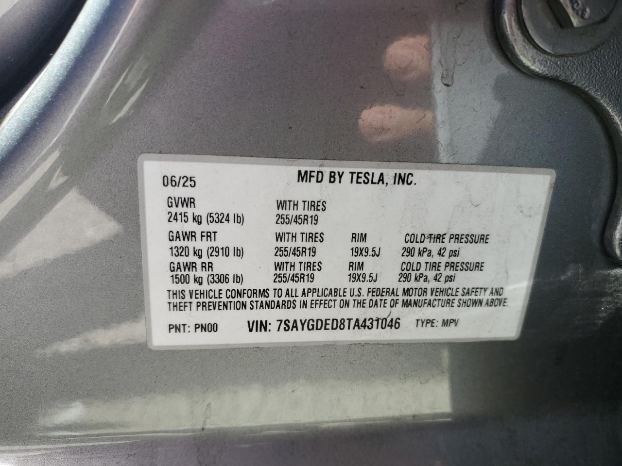 2026 Tesla Model Y VIN: 7SAYGDED8TA431046 Lot: 80709585