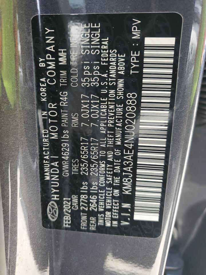 2022 Hyundai Tucson Se VIN: KM8JA3AE4NU020888 Lot: 84444925