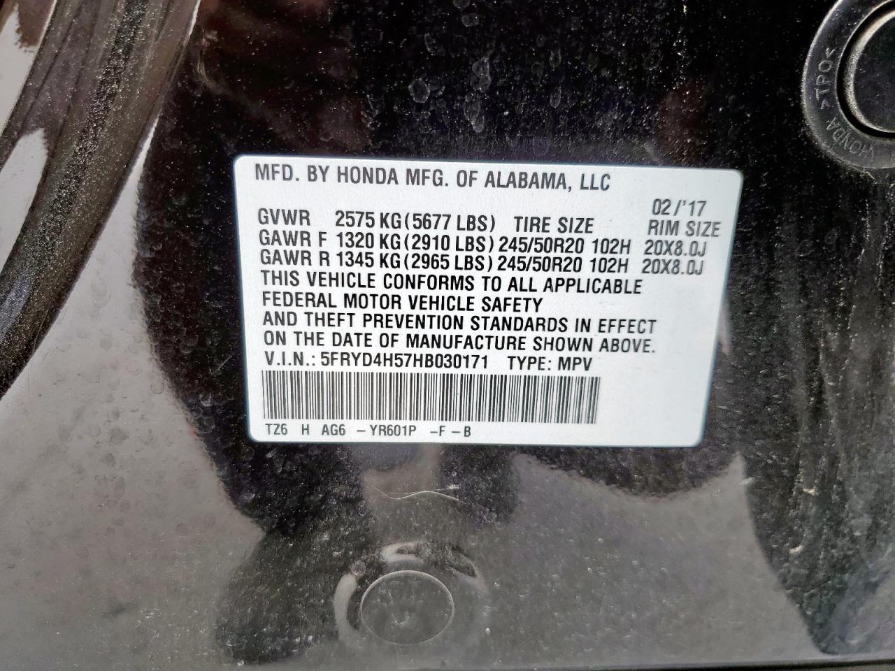 2017 Acura Mdx Technology VIN: 5FRYD4H57HB030171 Lot: 80729265