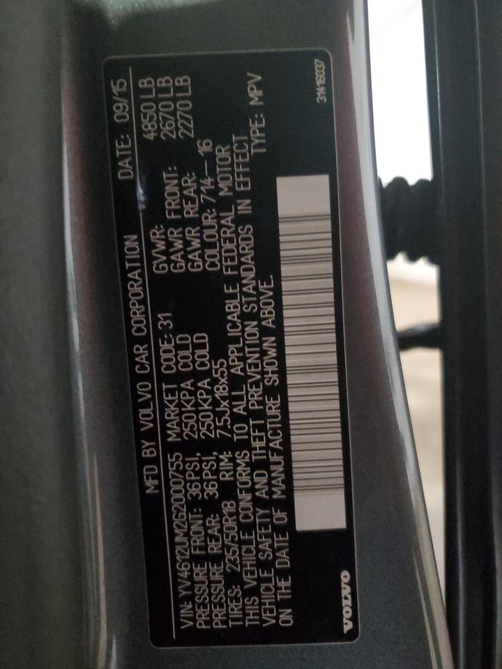 2016 Volvo S60 Cross Country T5 VIN: YV4612UM2G2000755 Lot: 83839815