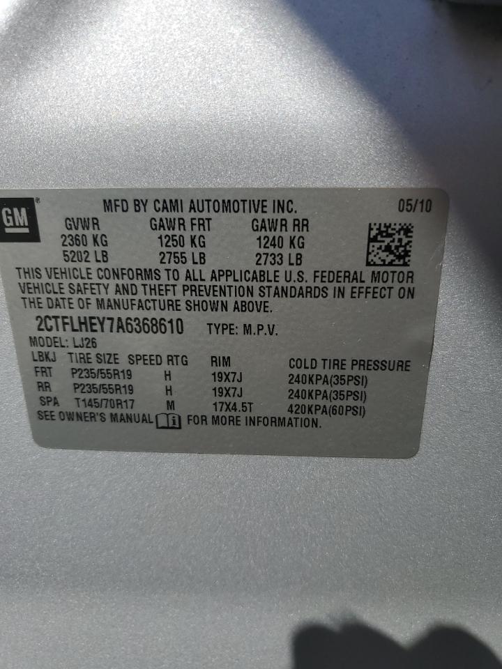 2010 GMC Terrain Slt VIN: 2CTFLHEY7A6368610 Lot: 72047225