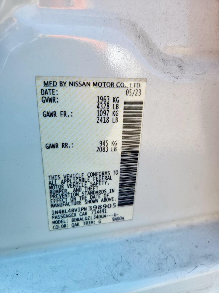 2023 Nissan Altima S VIN: 1N4BL4BV1PN398905 Lot: 71919345