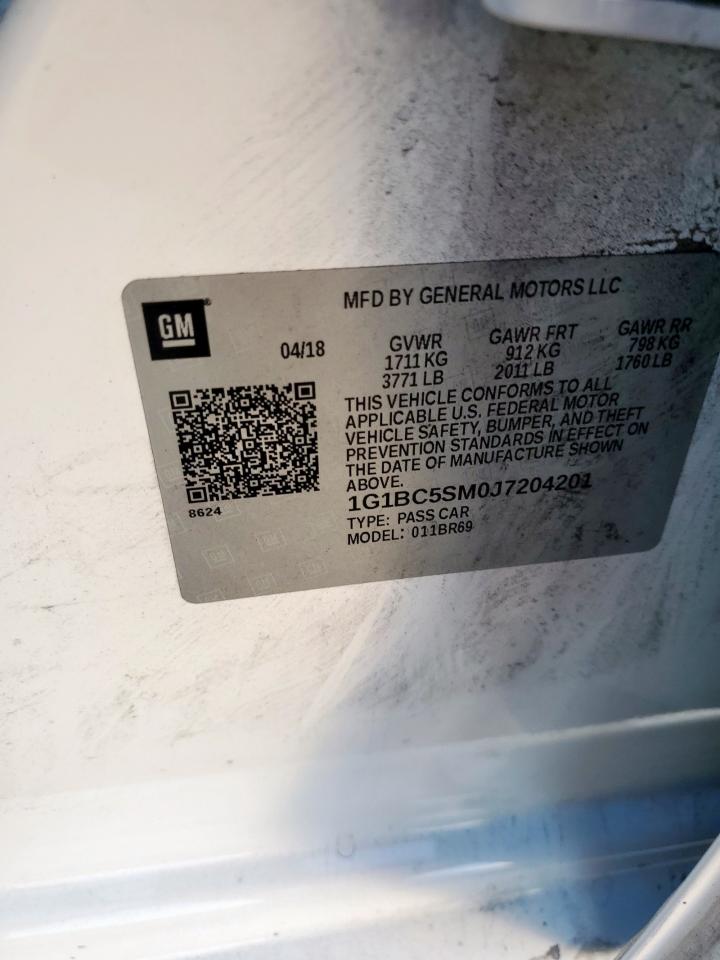 2018 Chevrolet Cruze Ls VIN: 1G1BC5SM0J7204201 Lot: 84837085