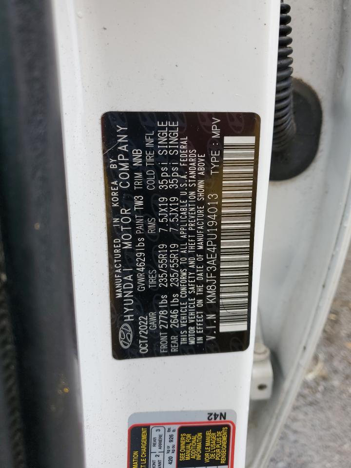 2023 Hyundai Tucson N Line VIN: KM8JF3AE4PU194013 Lot: 84017505