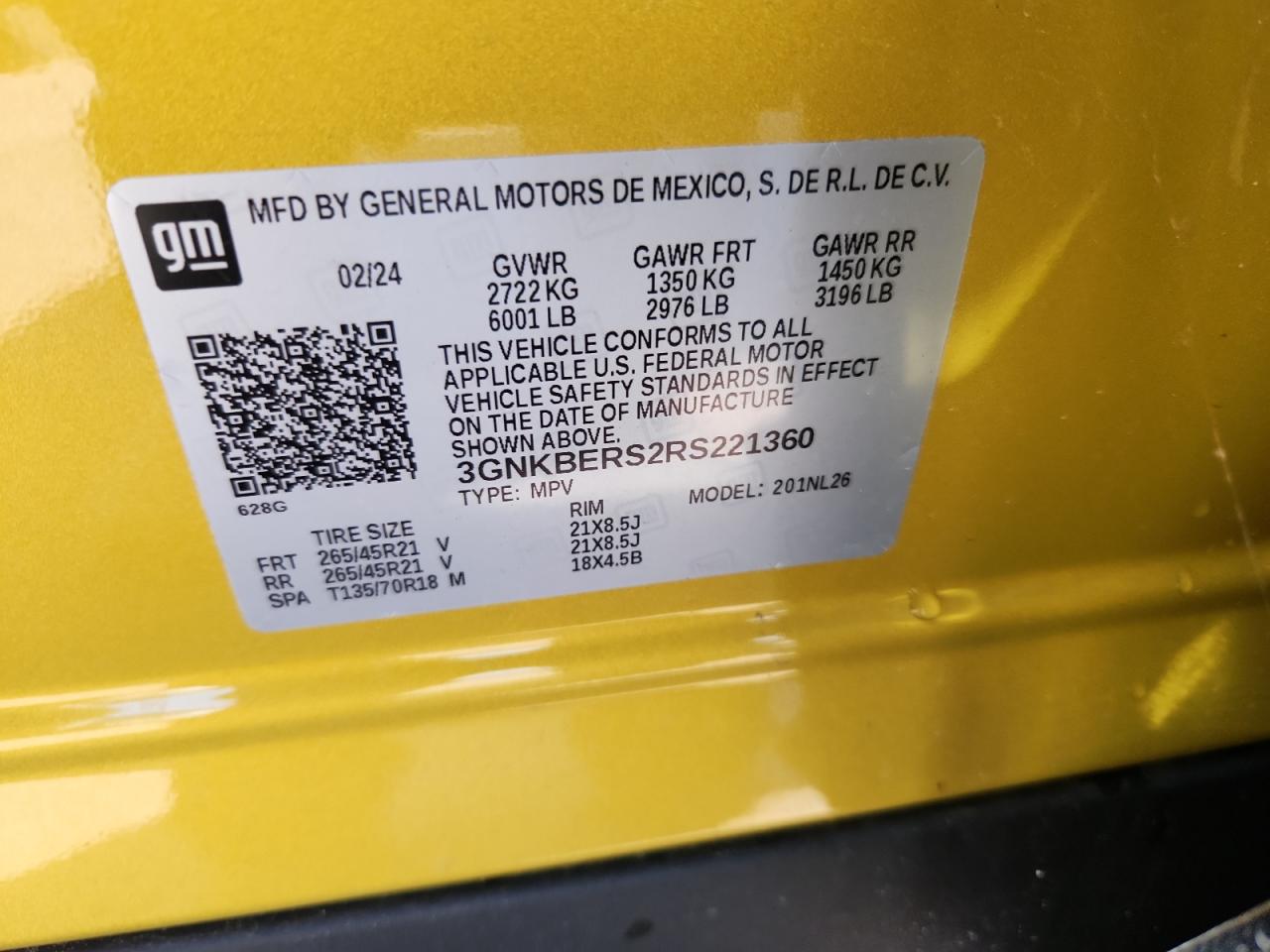 2024 Chevrolet Blazer Rs VIN: 3GNKBERS2RS221360 Lot: 80482245