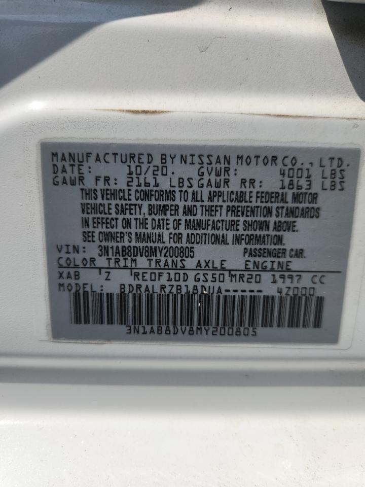 2021 Nissan Sentra Sr VIN: 3N1AB8DV8MY200805 Lot: 81094775