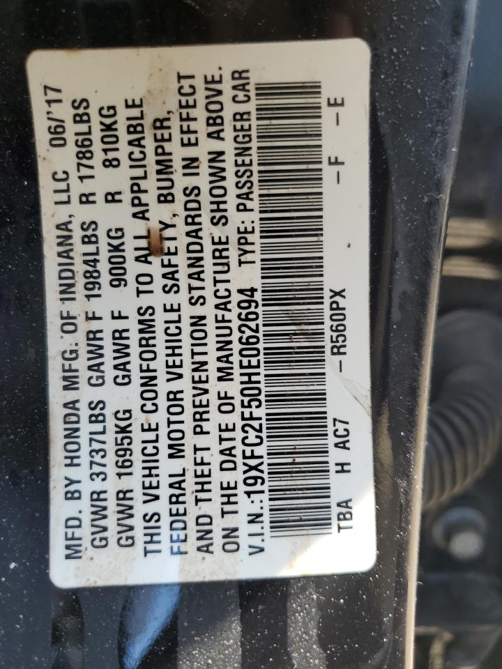 2017 Honda Civic Lx VIN: 19XFC2F50HE062694 Lot: 84780165