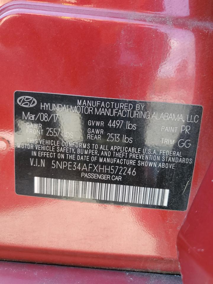 2017 Hyundai Sonata Sport VIN: 5NPE34AFXHH572246 Lot: 84637255