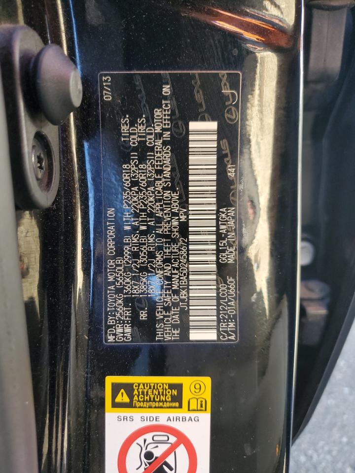 2013 Lexus Rx 350 Base VIN: JTJBK1BA5D2458672 Lot: 84048245