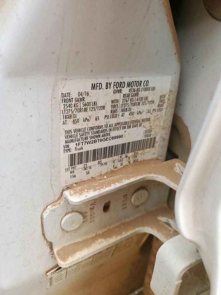 2016 Ford F250 Super Duty VIN: 1FT7W2BT6GEC69990 Lot: 81016765