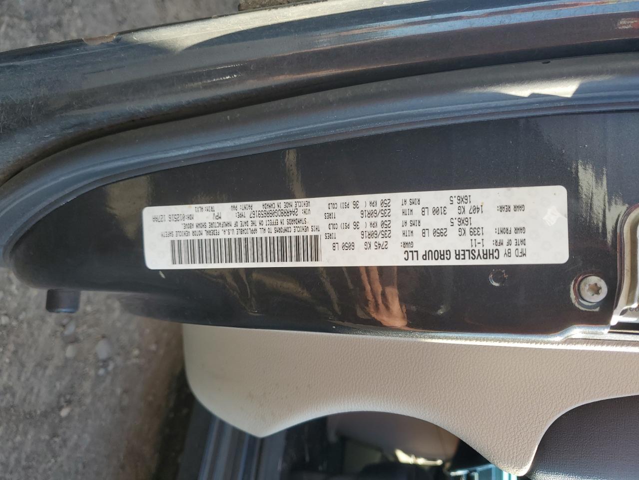 2011 Chrysler Town & Country Touring L VIN: 2A4RR8DG0BR659167 Lot: 81272895