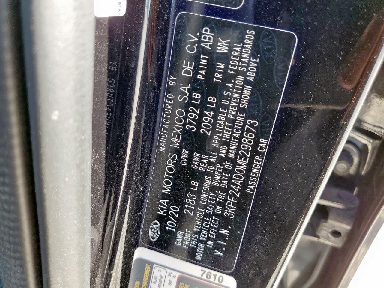 2021 Kia Forte Fe VIN: 3KPF24AD0ME298673 Lot: 86099595