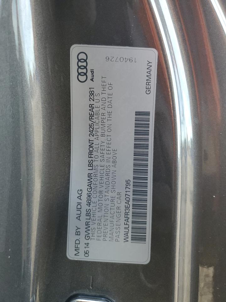 2014 Audi A5 Premium Plus VIN: WAULFAFR3EA071795 Lot: 84567825