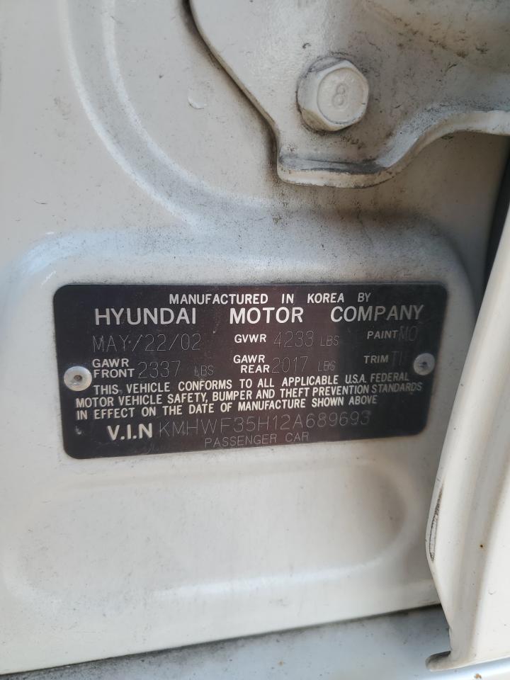 2002 Hyundai Sonata Gls VIN: KMHWF35H12A689693 Lot: 80927995
