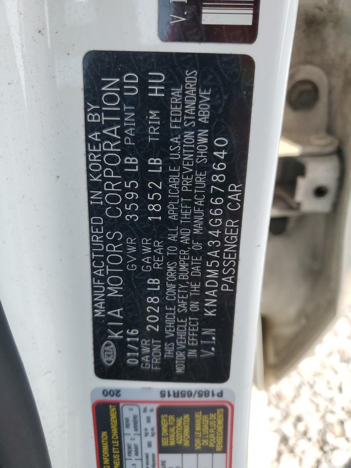 2016 Kia Rio Lx VIN: KNADM5A34G6678640 Lot: 71201375