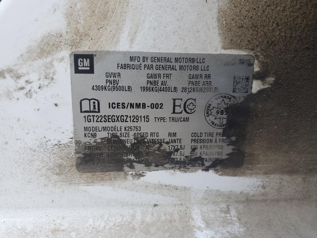 2016 GMC Sierra K2500 Sle VIN: 1GT22SEGXGZ129115 Lot: 70530705