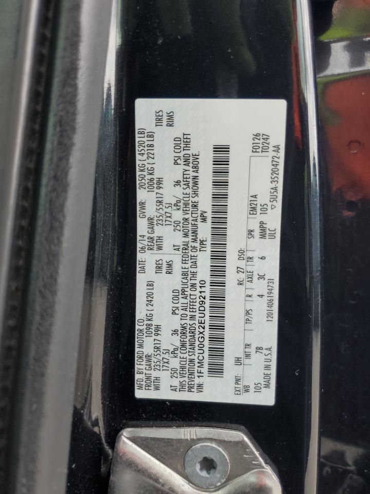 2014 Ford Escape Se VIN: 1FMCU0GX2EUD92110 Lot: 81052805