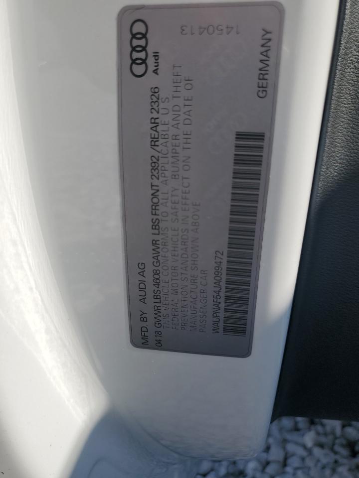 2018 Audi A5 Premium Plus VIN: WAUPNAF54JA099472 Lot: 68884635