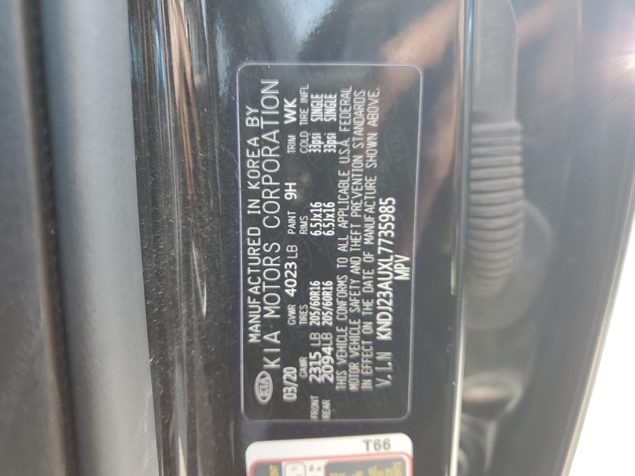 2020 Kia Soul Lx VIN: KNDJ23AUXL7735985 Lot: 80341805