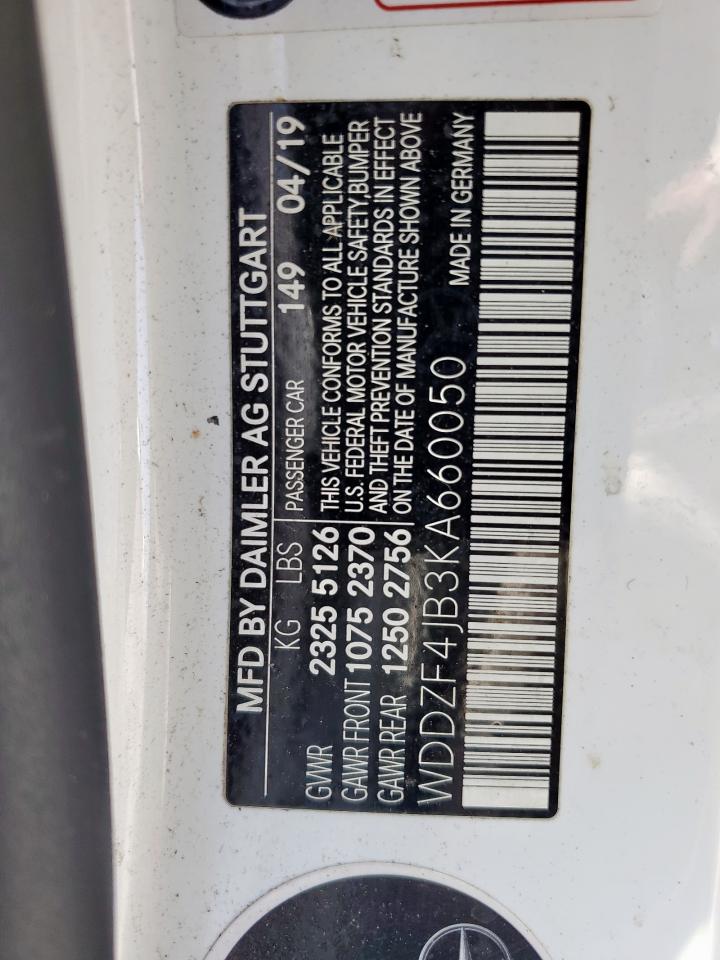 2019 Mercedes-Benz E 300 VIN: WDDZF4JB3KA660050 Lot: 81525785