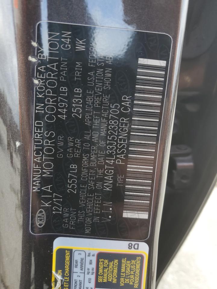 2018 Kia Optima Lx VIN: KNAGT4L33J5238705 Lot: 84596655