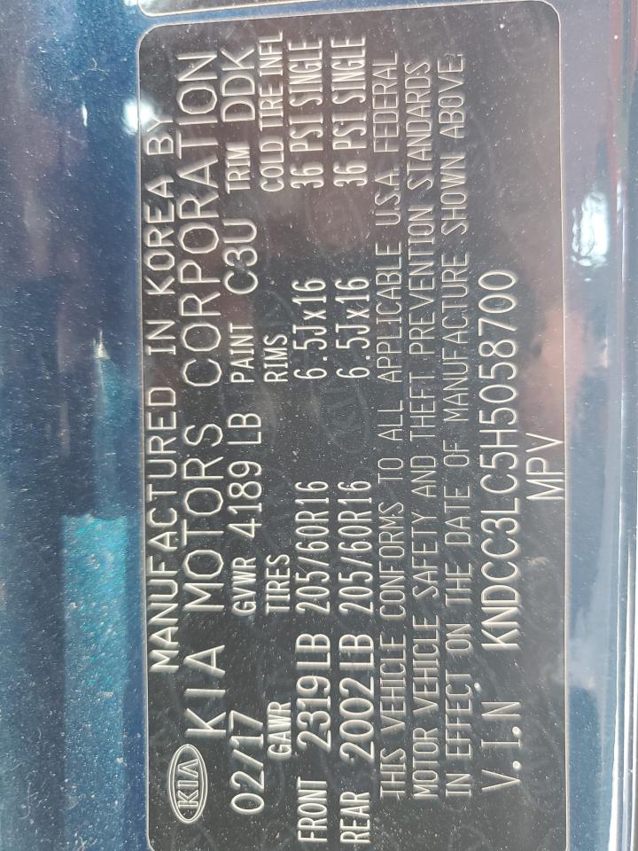 2017 Kia Niro Ex VIN: KNDCC3LC5H5058700 Lot: 81142975