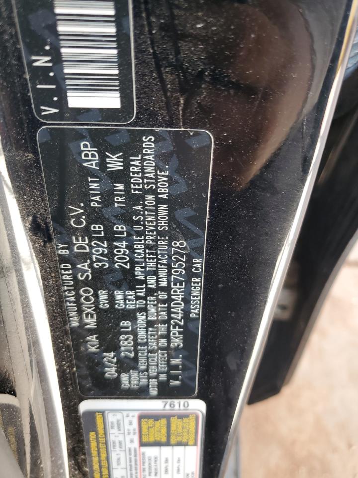 2024 Kia Forte Lx VIN: 3KPF24AD4RE795278 Lot: 71884485
