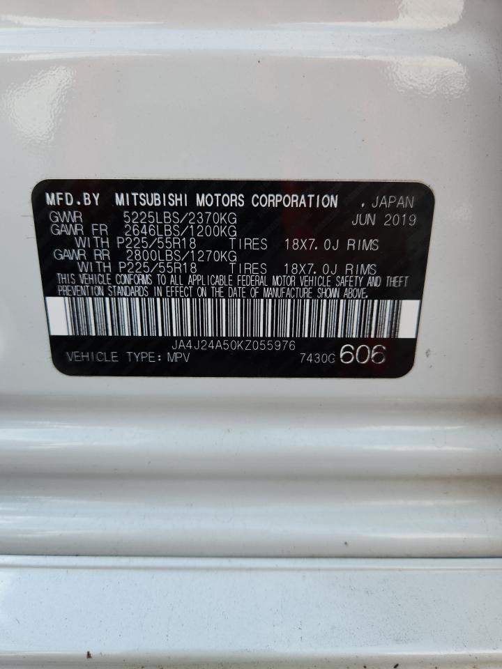 2019 Mitsubishi Outlander Sel VIN: JA4J24A50KZ055976 Lot: 71529795