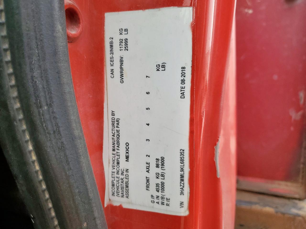 2019 International 7000 7300 VIN: 3HAZZMML9KL685352 Lot: 71070385