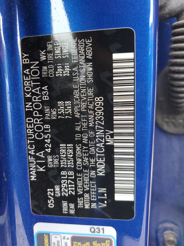 2022 Kia Seltos Sx VIN: KNDETCA21N7239098 Lot: 82159055