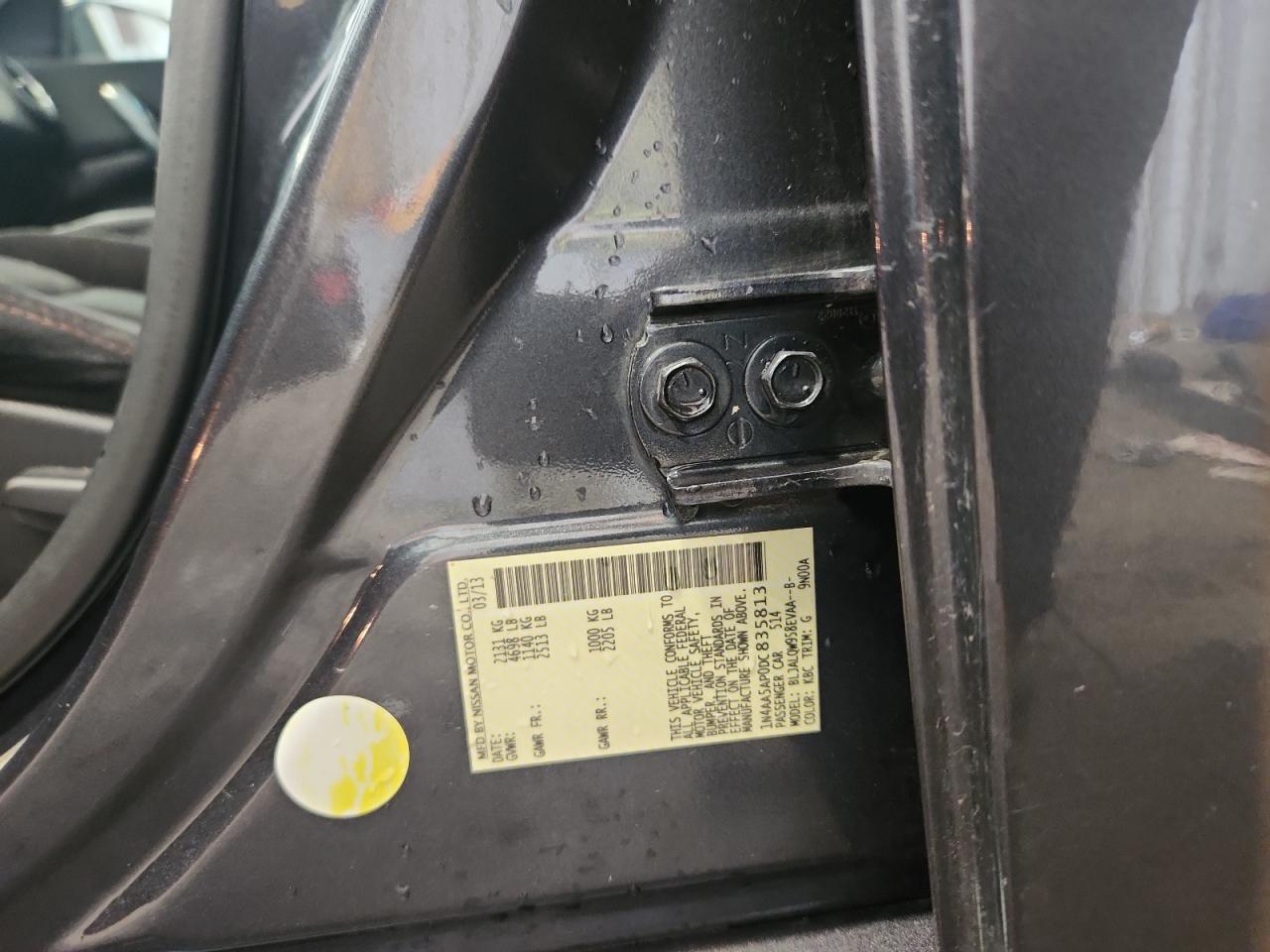 2013 Nissan Maxima S VIN: 1N4AA5AP0DC835813 Lot: 83816065