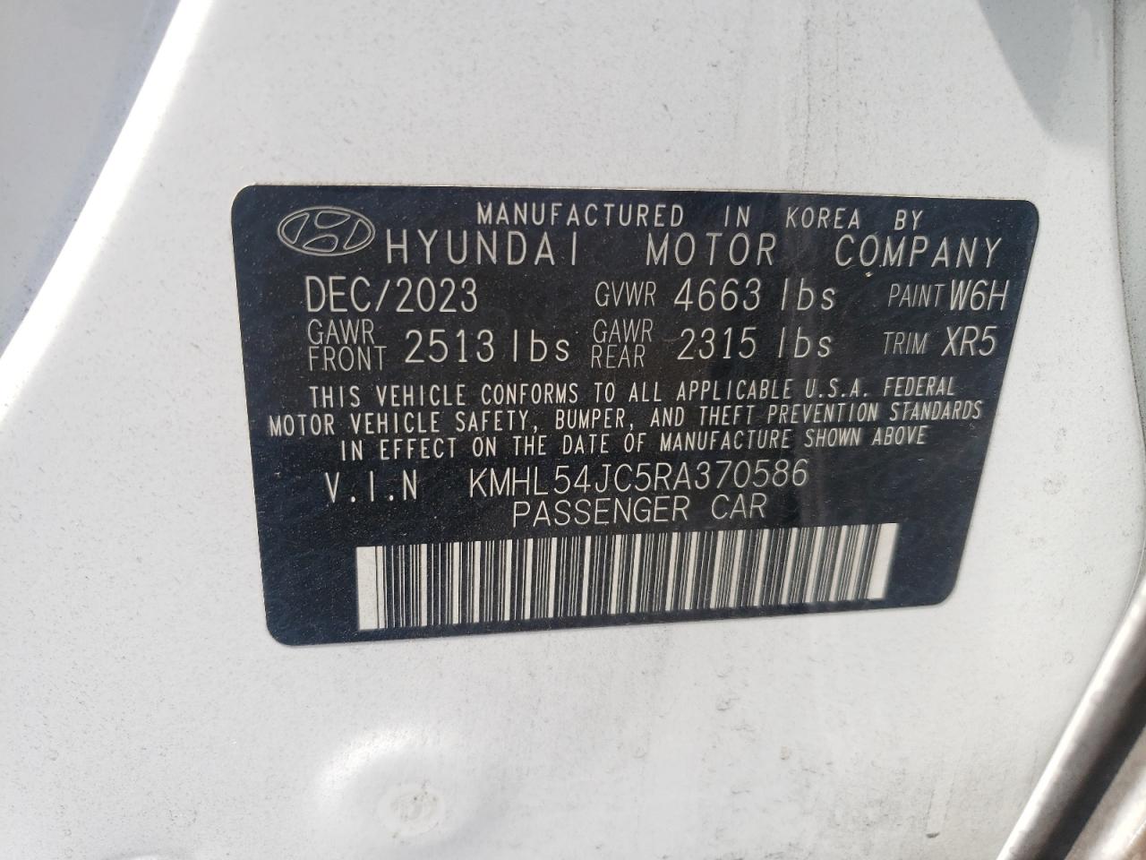 2024 Hyundai Sonata N Line VIN: KMHL54JC5RA370586 Lot: 82090925