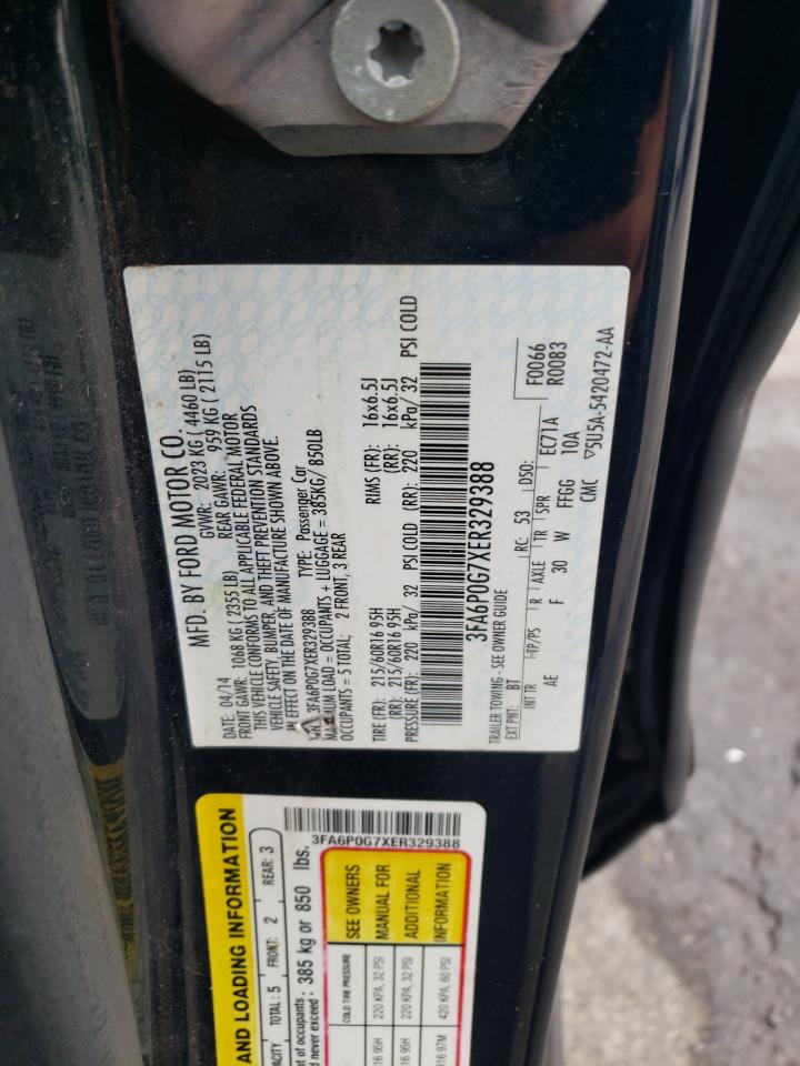 2014 Ford Fusion S VIN: 3FA6P0G7XER329388 Lot: 71286765