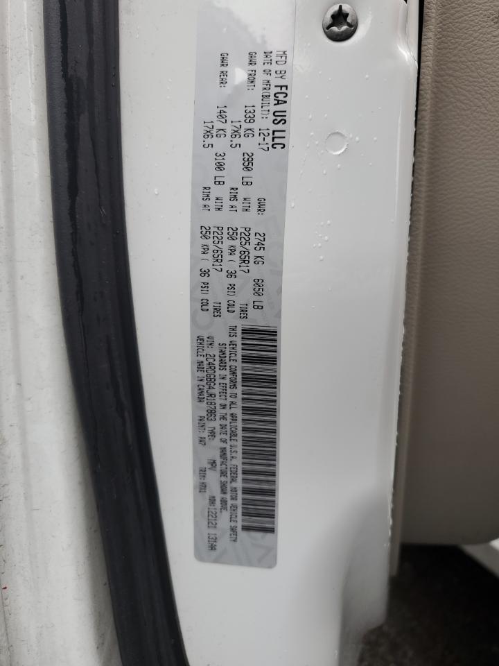 2018 Dodge Grand Caravan Se VIN: 2C4RDGBG4JR187863 Lot: 84645175