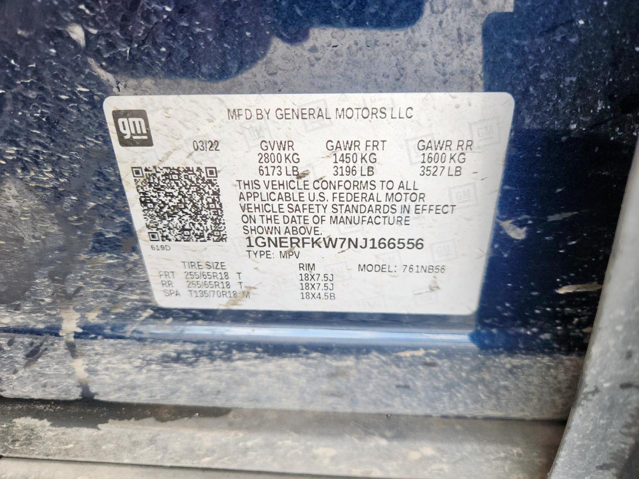 2022 Chevrolet Traverse Ls VIN: 1GNERFKW7NJ166556 Lot: 81380915