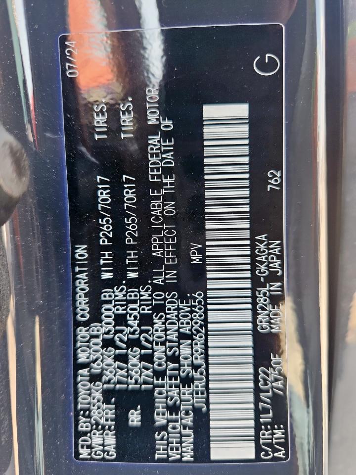 2024 Toyota 4Runner Sr5 Premium VIN: JTERU5JR9R6298656 Lot: 81112955