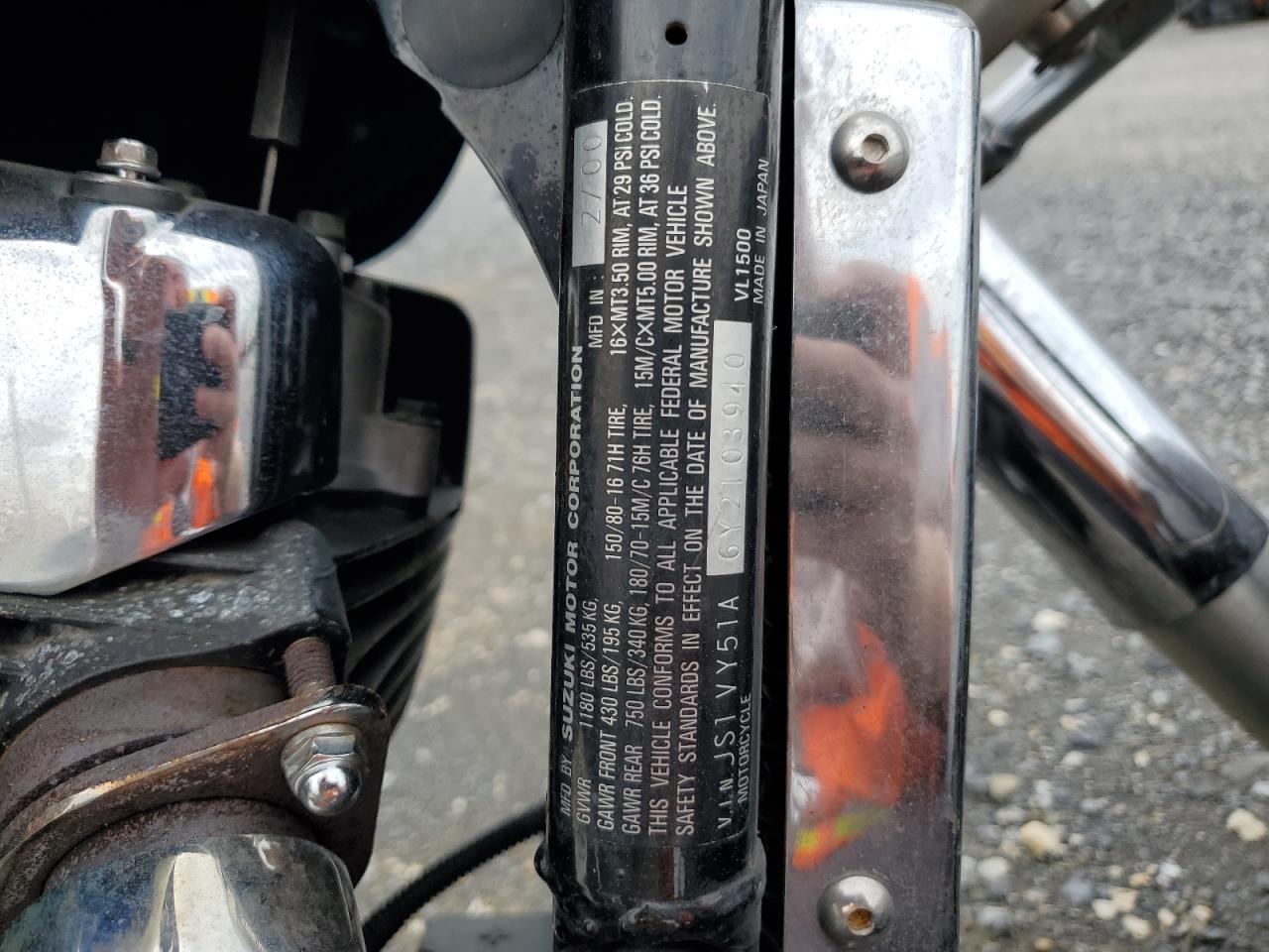 2000 Suzuki Vl1500 VIN: JS1VY51A6Y2103940 Lot: 84412485