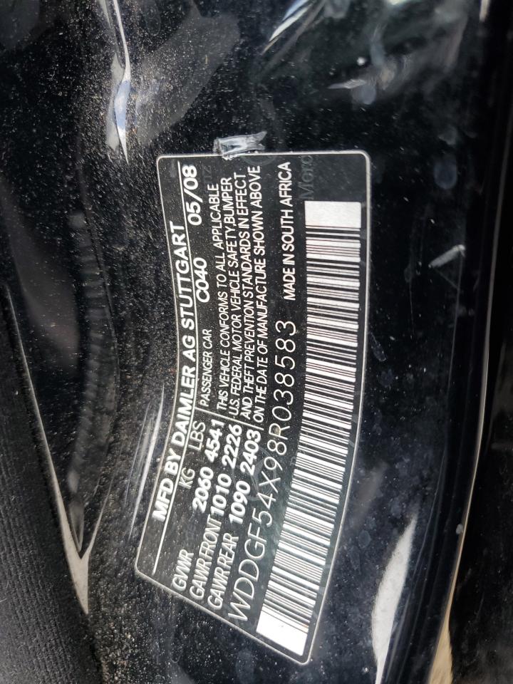 2008 Mercedes-Benz C 300 VIN: WDDGF54X98R038583 Lot: 80013625