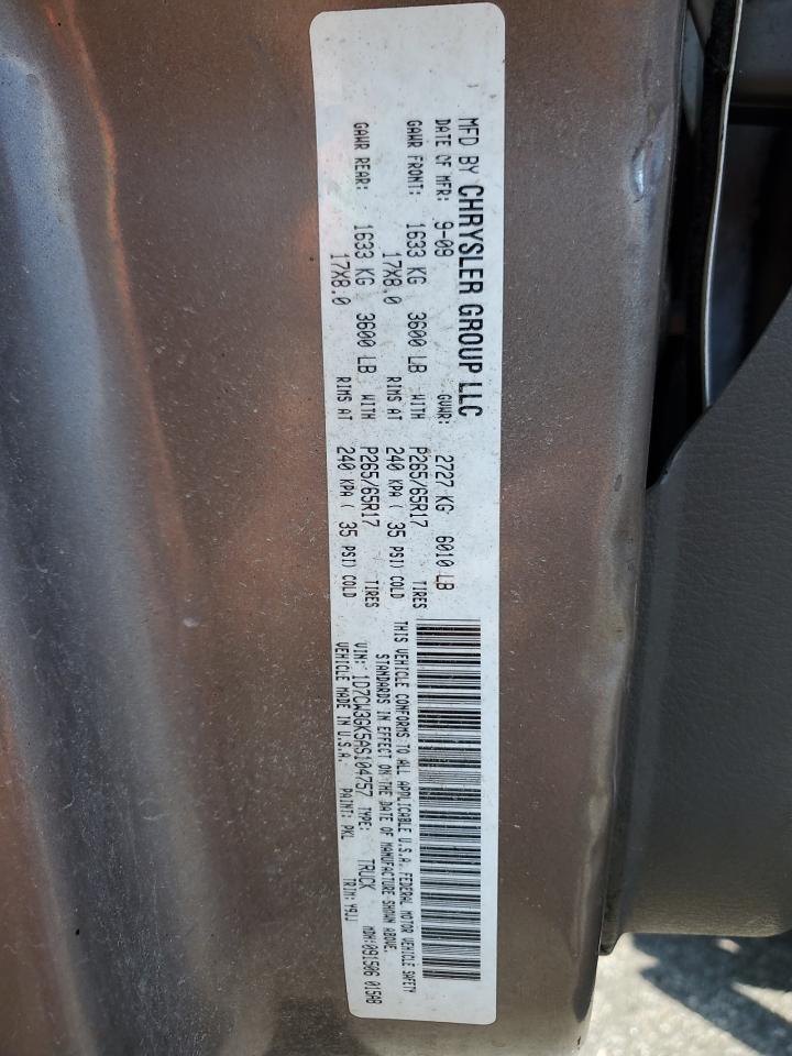 2010 Dodge Dakota Sxt VIN: 1D7CW3GK5AS104757 Lot: 81603355