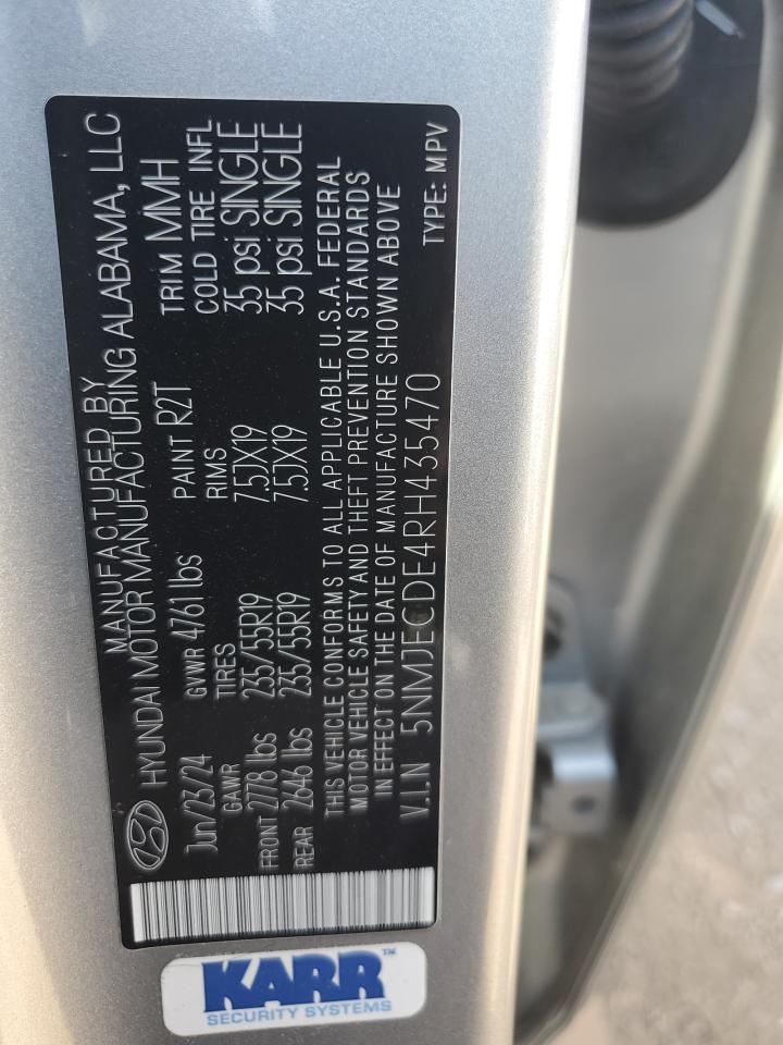 2024 Hyundai Tucson Limited VIN: 5NMJECDE4RH435470 Lot: 83845735