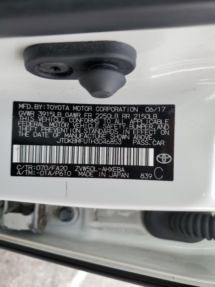 2017 Toyota Prius VIN: JTDKBRFU1H3046853 Lot: 81737935