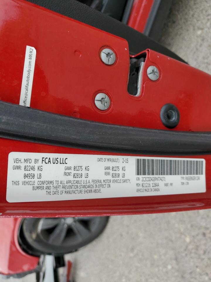 2015 Dodge Challenger Sxt VIN: 2C3CDZAG5FH774271 Lot: 71563035