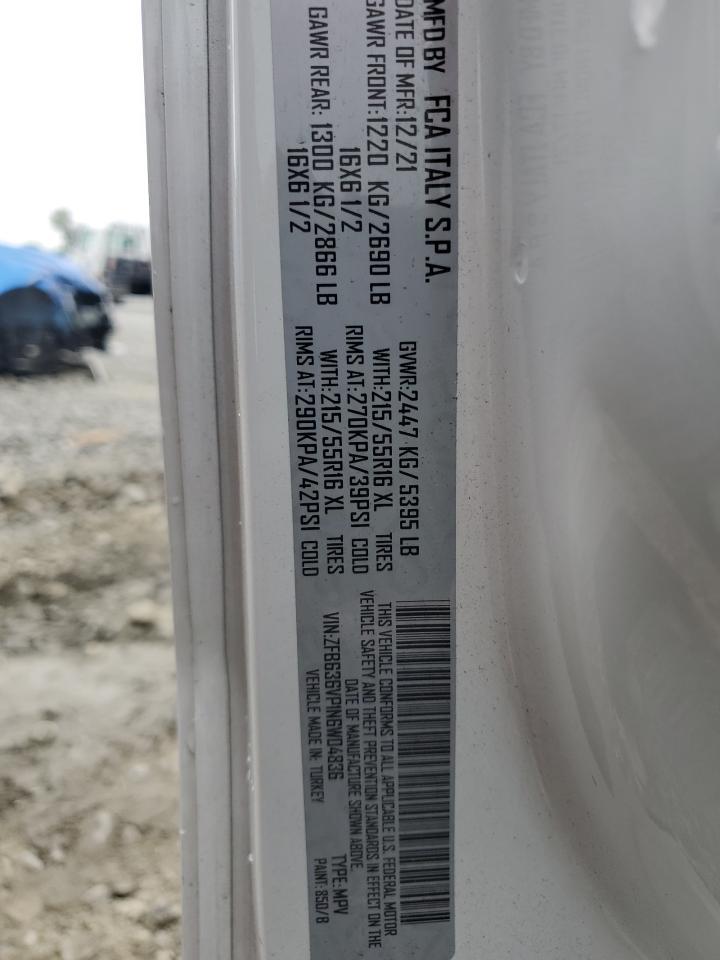 2022 Ram Promaster City Tradesman VIN: ZFB636VP1N6W04836 Lot: 71256185