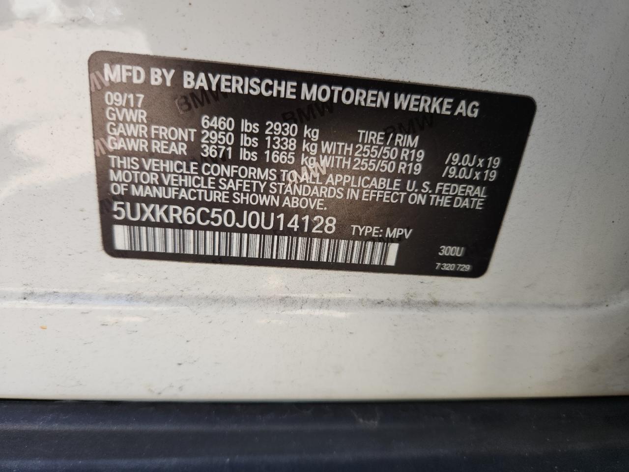 2018 BMW X5 xDrive50I VIN: 5UXKR6C50J0U14128 Lot: 80467725