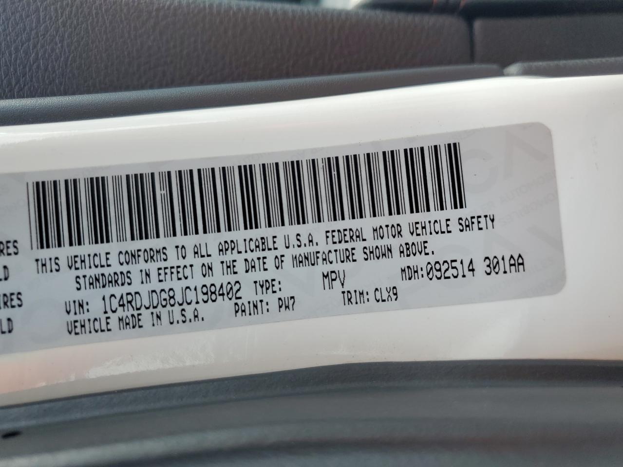 2018 Dodge Durango Gt VIN: 1C4RDJDG8JC198402 Lot: 71866105