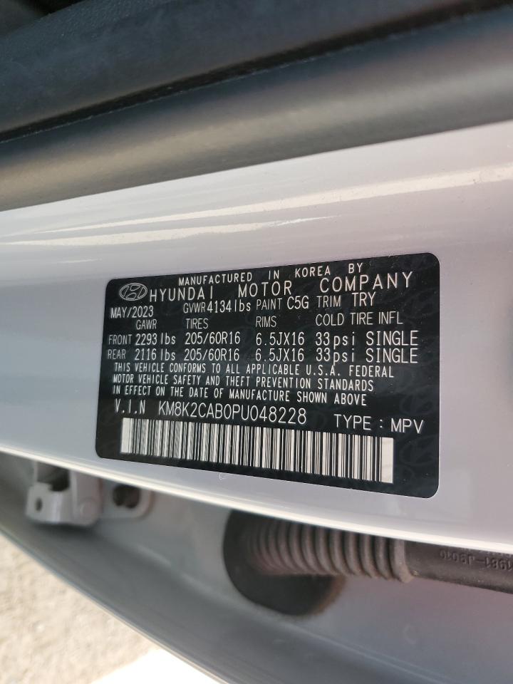 2023 Hyundai Kona Se VIN: KM8K2CAB0PU048228 Lot: 80875275