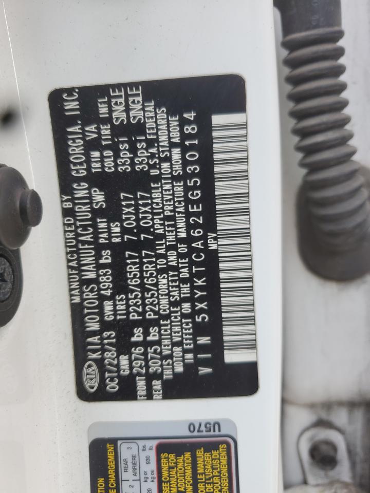 2014 Kia Sorento Lx VIN: 5XYKTCA62EG530184 Lot: 82037945