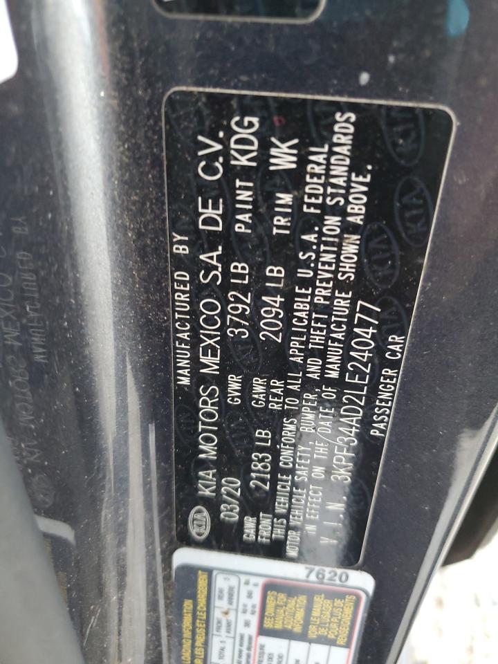 2020 Kia Forte Gt Line VIN: 3KPF34AD2LE240477 Lot: 84196705